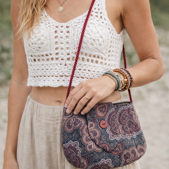 Handbags - Handmade Paisley Crossbody Bag